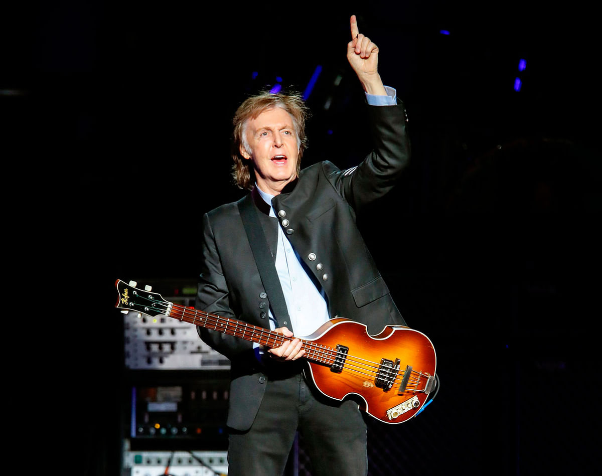 In this file photo taken on 26 July, 2017 Paul McCartney performs in concert during his One on One tour at Hollywood Casino Amphitheatre in Tinley Park, Illinois. Photo: AFP