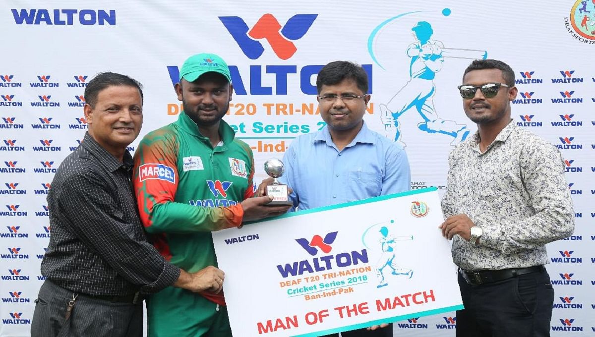 Bangladesh advance to final of Deaf Tri-Nation Cricket beating India at Khan Saheb Osman Ali Stadium in Fatullah on Tuesday.