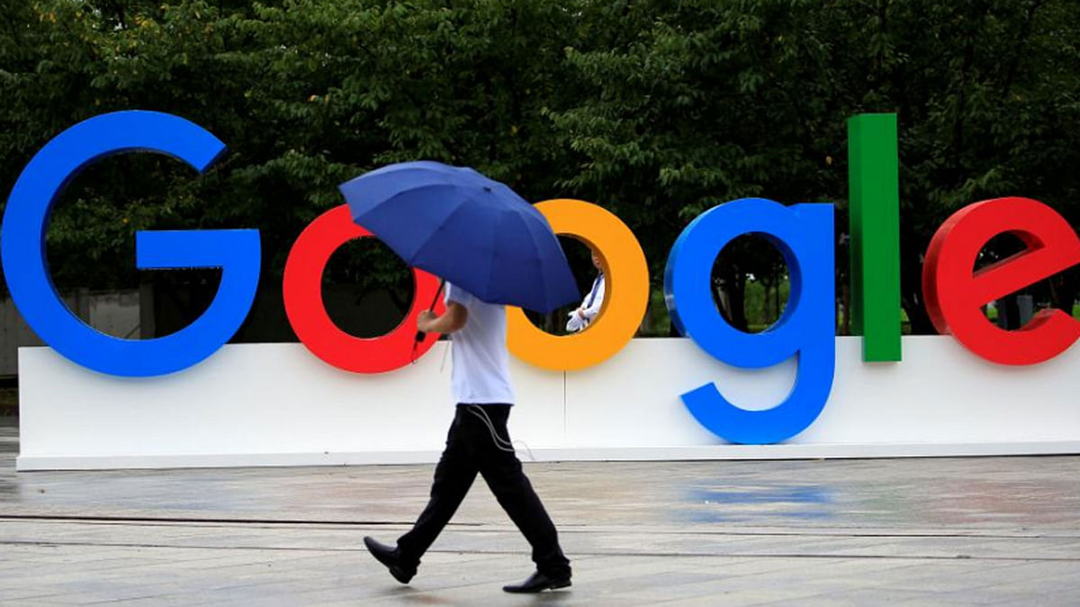 A Google sign is seen during the WAIC (World Artificial Intelligence Conference) in Shanghai, China, on 17,  September—Photo: Reuters