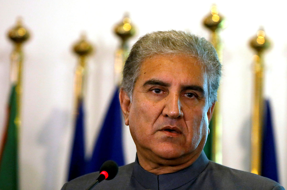 Pakistan`s new foreign minister Shah Mehmood Qureshi listens during a news conference at the foreign ministry in Islamabad, Pakistan on 20 August 2018. Reuters File Photo