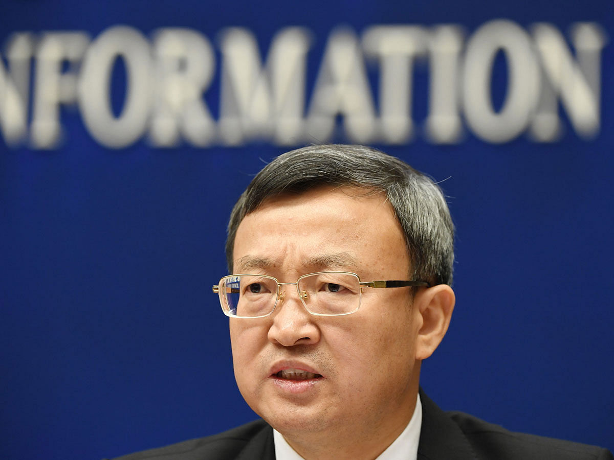 China`s vice minister of commerce Wang Shouwen speaks at a press conference in Beijing on 25 September 2018. Photo: AFP