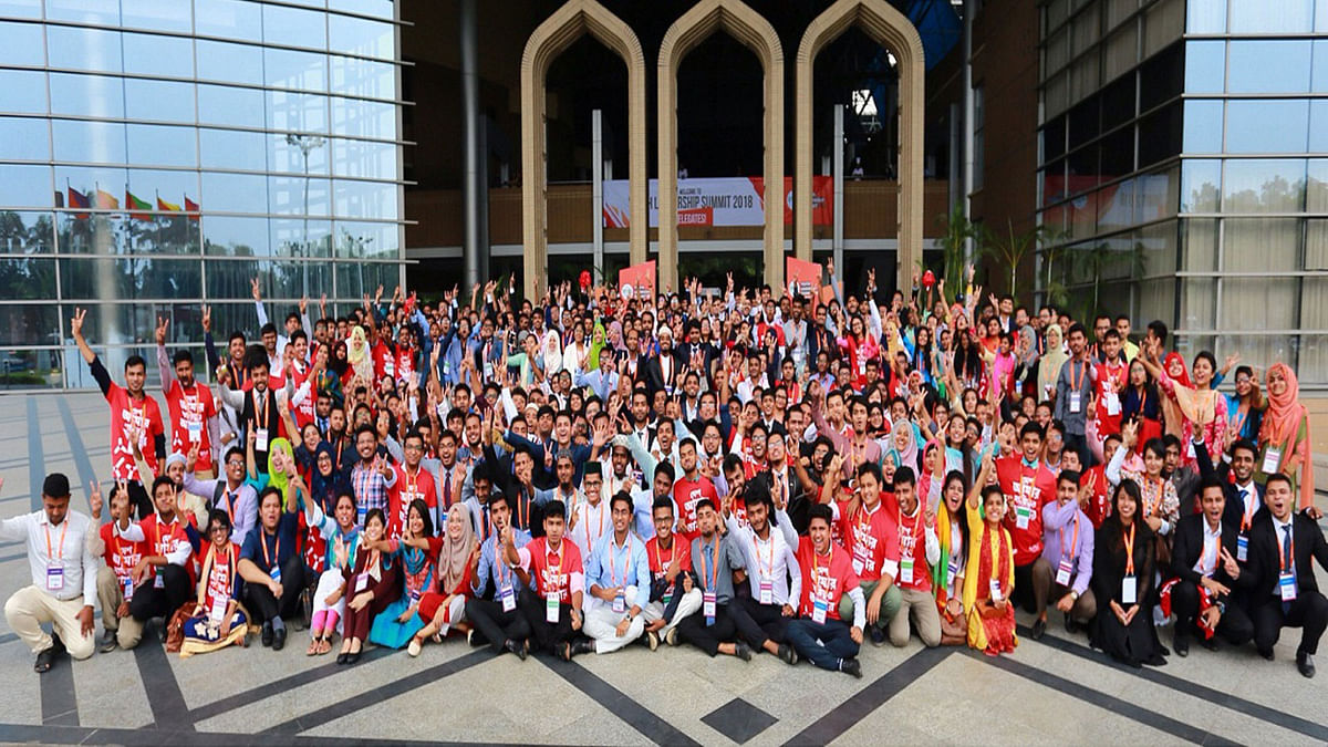 A three-day ‘Youth Leadership Summit’ opened at Bangabandhu International Conference  Centre in the city on Thursday. Photo: UNB