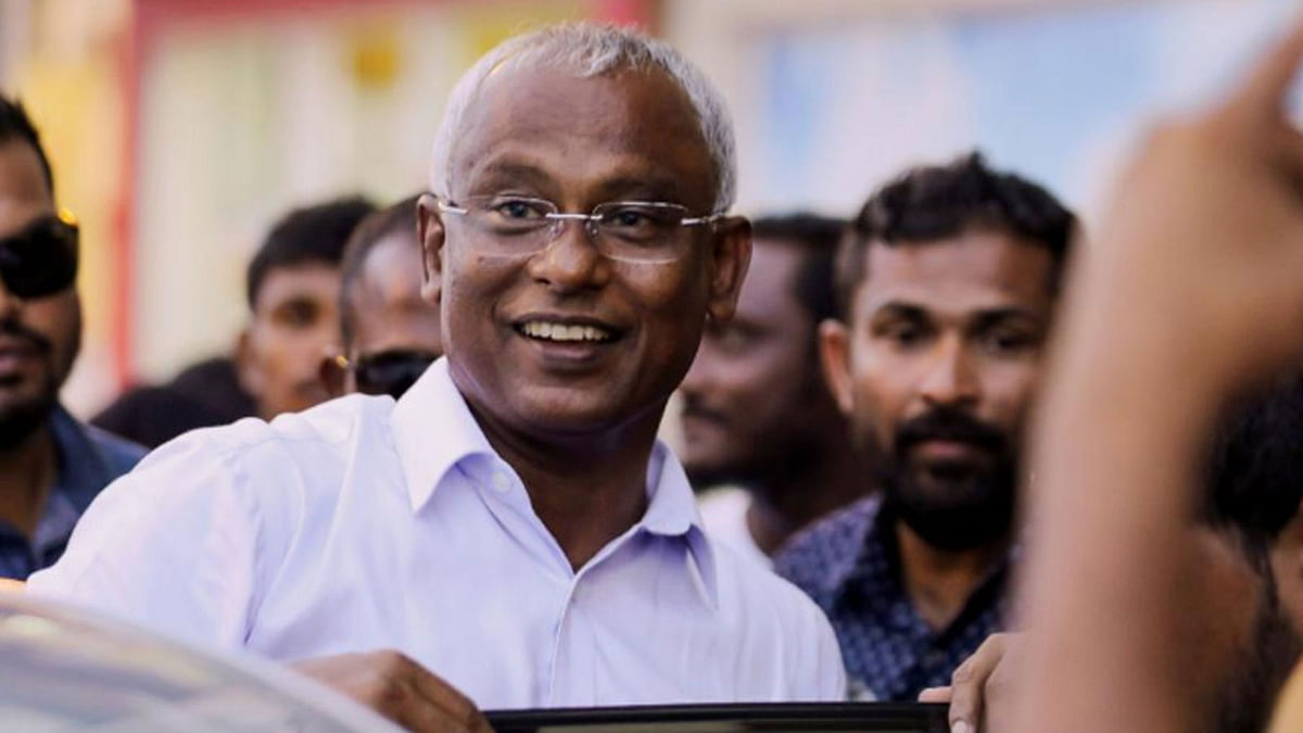 Maldivian president-elect Ibrahim Mohamed Solih arrives at an event with supporters in Male, Maldives on 24 September 2018. -- Reuters