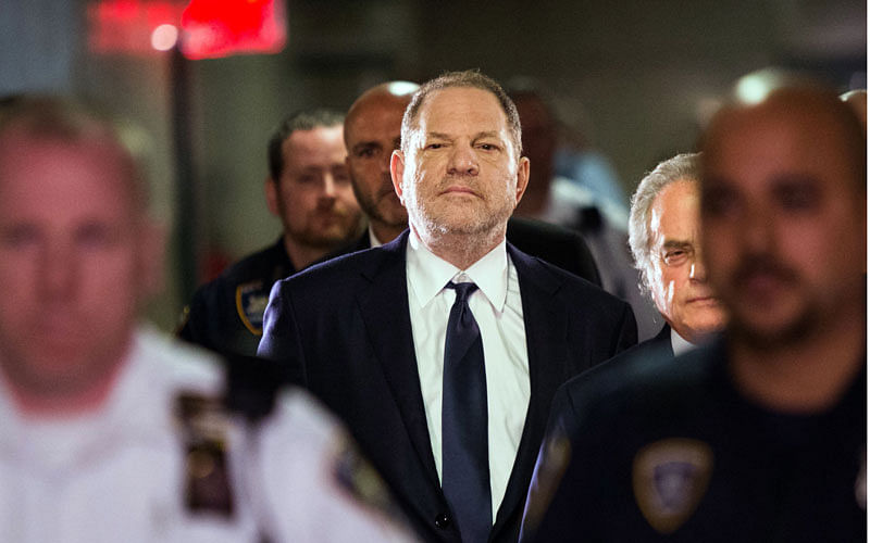 In this file photo taken on 5 June Hollywood film producer Harvey Weinstein enters Manhattan criminal court in New York. Photo: AFP