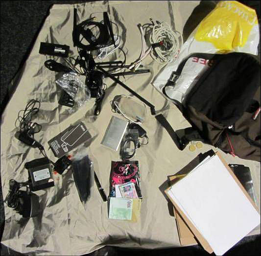 A hand out image made available by the Dutch Ministry of Defence on 4 October 2018 is said to show the hacking equipment that four Russian intelligence officers used for a cyber attack on the Organisation for the Prohibition of Chemical Weapons (OPCW) in The Hague. Photo: AFP
