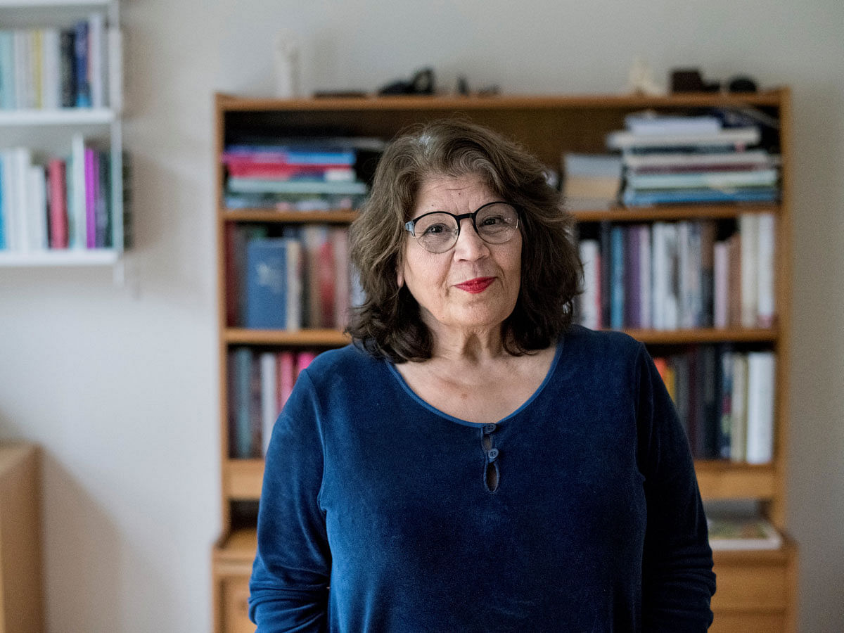 Iran-born Swedish author Jila Mossaed is photographed in Gothenburg, Sweden, on 5 October 2018. Photo: Reuters