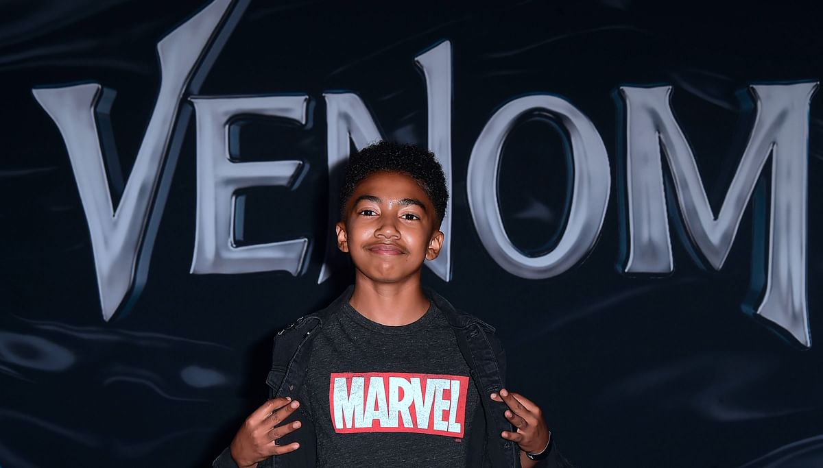 Actor Miles Brown arrives for the premiere of the film `Venom` in Los Angeles, California on 1 October, 2018. Photo: AFP