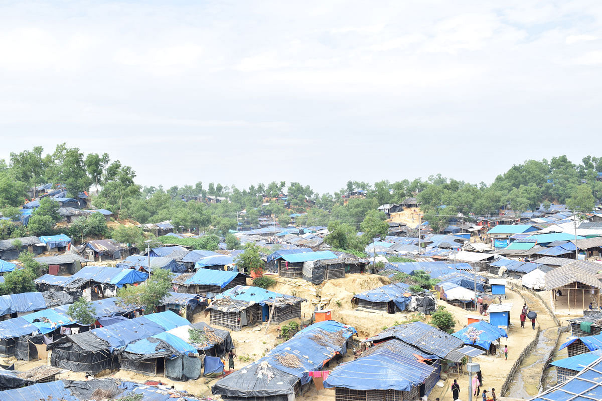An aerial shot of the Kutupalong Rohingya camp in Cox's Bazar. Photo: Quamrul Hassan