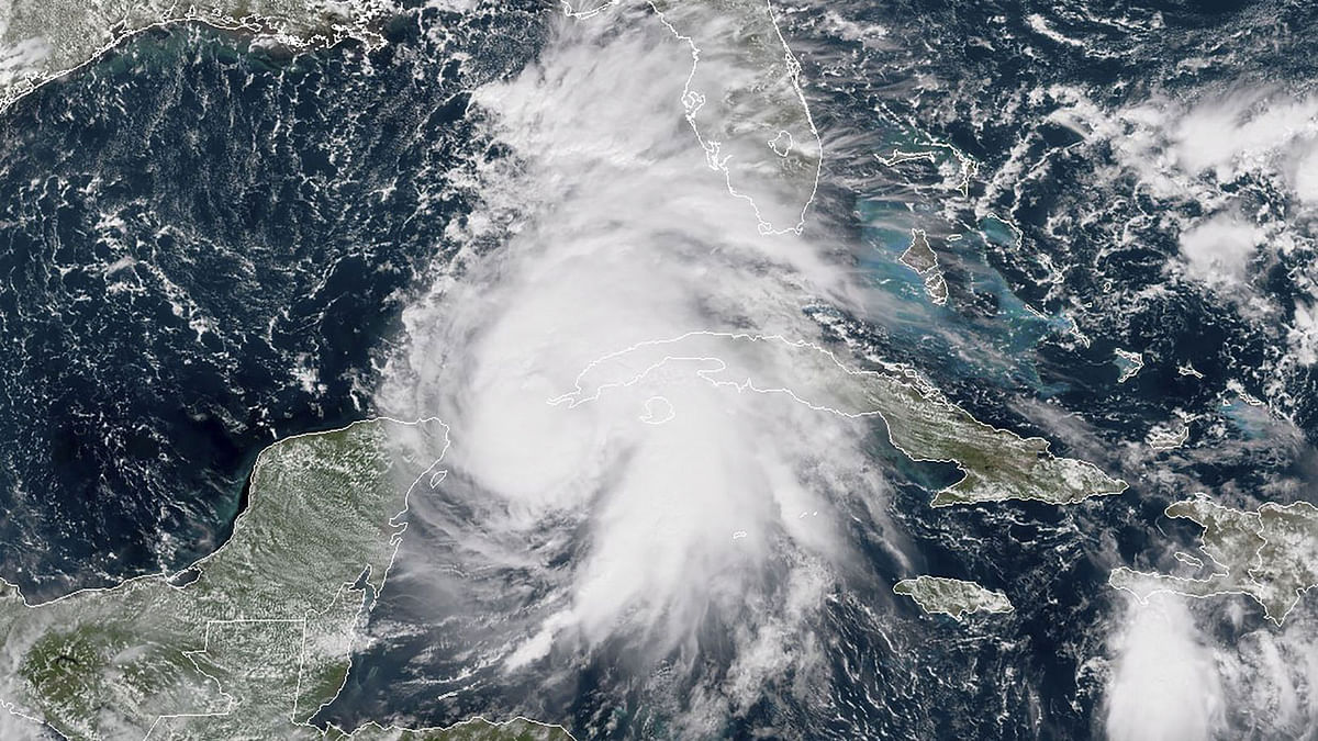 This NOAA/RAMMB satellite image taken on 8 October 2018 at 16:45 UTC shows Hurricane Michael off the US Gulf Coast. Tropical storm Michael strengthened to a Category 1 hurricane 8 October 2018. Photo: AFP