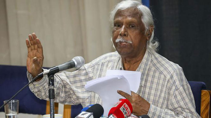 Gonoshasthaya Kendra founder and one of the trustees, Zafrullah Chowdhury, speaks at a press conference in Dhaka