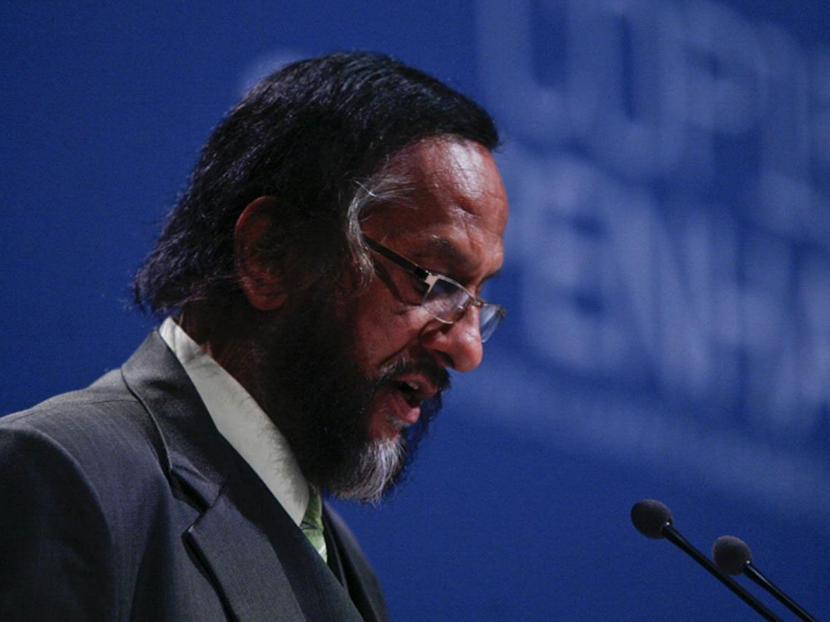 Nobel Peace prize winner Rajendra K Pachauri speaks during the opening of the United Nations Climate Change Conference 2009, also known as COP15, at the Bella center in Copenhagen on 7 December 2009. -- Photo: Reuters