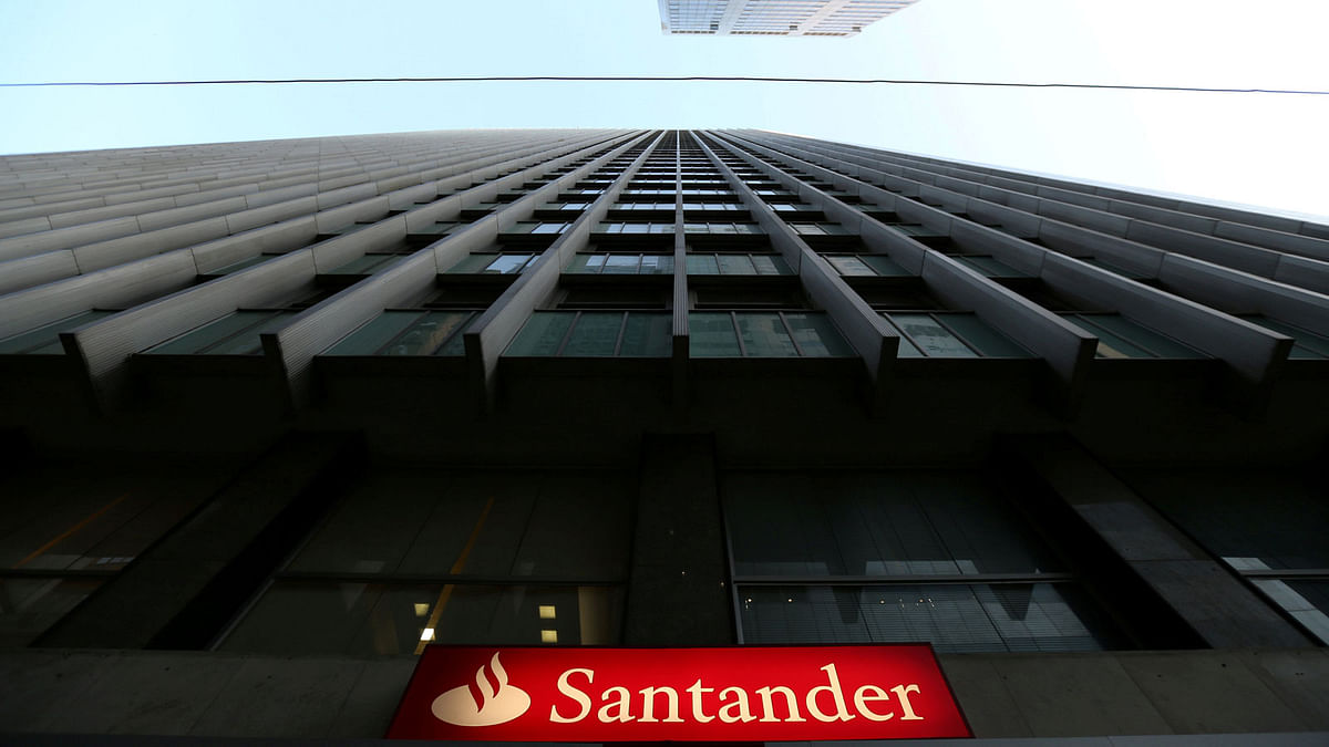 A Santander logo is seen in Rio de Janeiro. Photo: Reuters