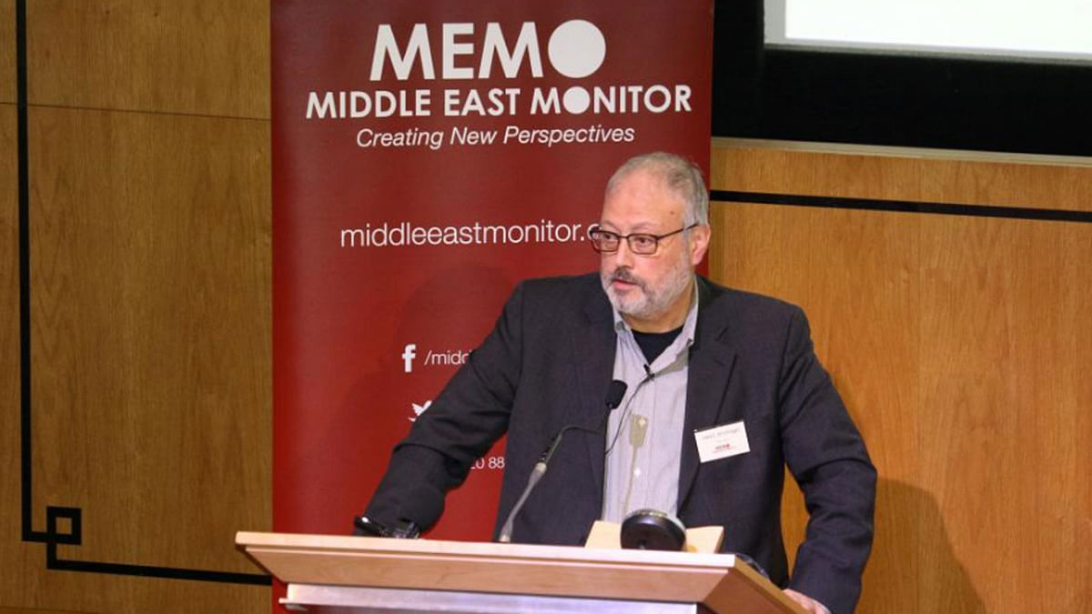 Saudi dissident Jamal Khashoggi speaks at an event hosted by Middle East Monitor in London Britain, on 29 September 2018.—Photo: Reuters