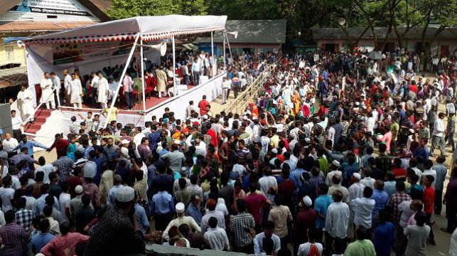 Leaders and activists of the Jatiya Oikya Front join the rally in Sylhet on Wednesday. Photo: Anis Mahmud