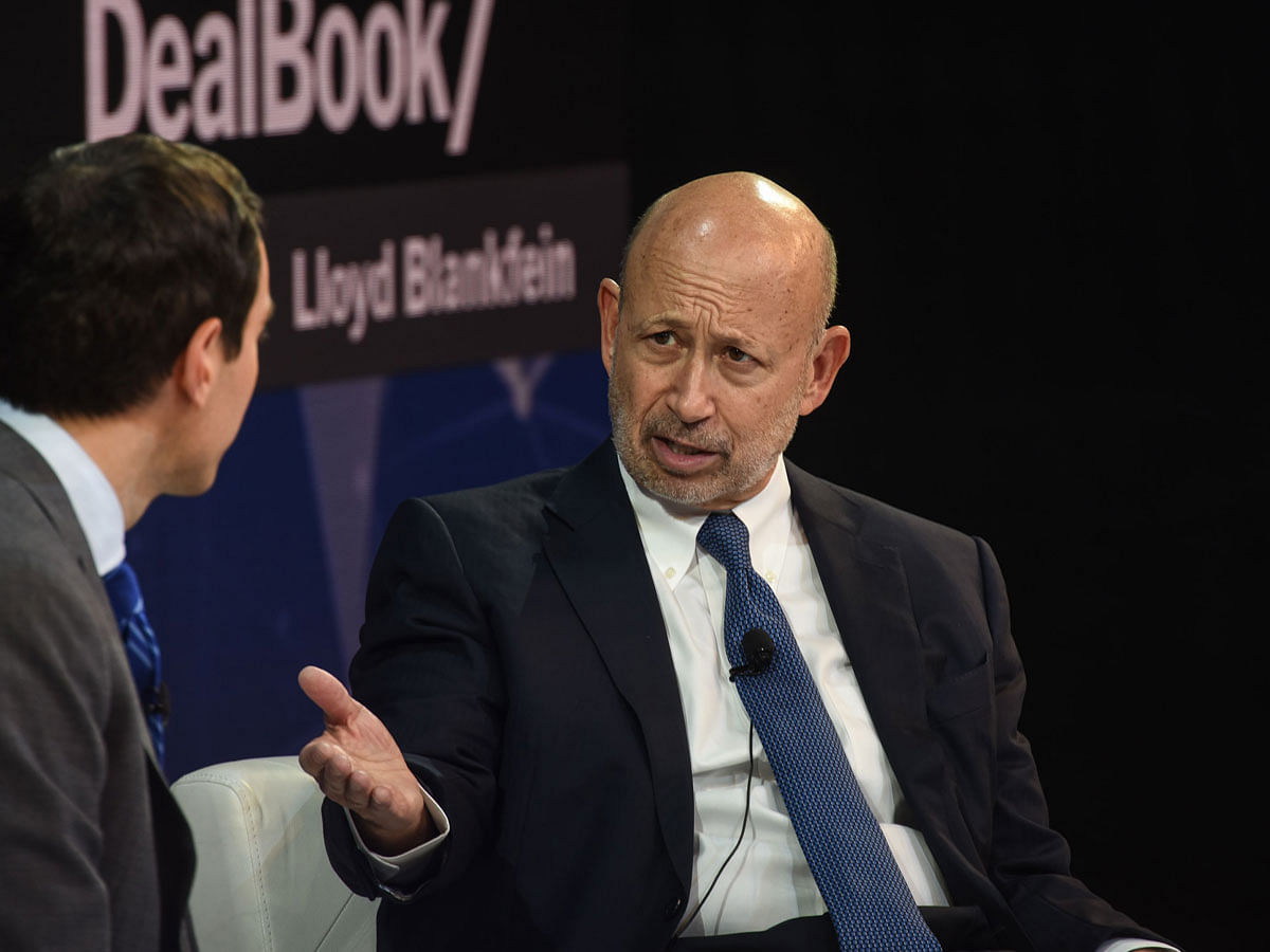 Lloyd Blankfein, Senior Chairman, The Goldman Sachs Group, Inc. speaks at the New York Times DealBook conference on 1 November 2018 in New York City. Photo: AFP