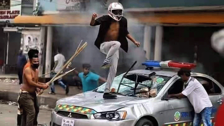 Police vehicle arsonist ‘identified’