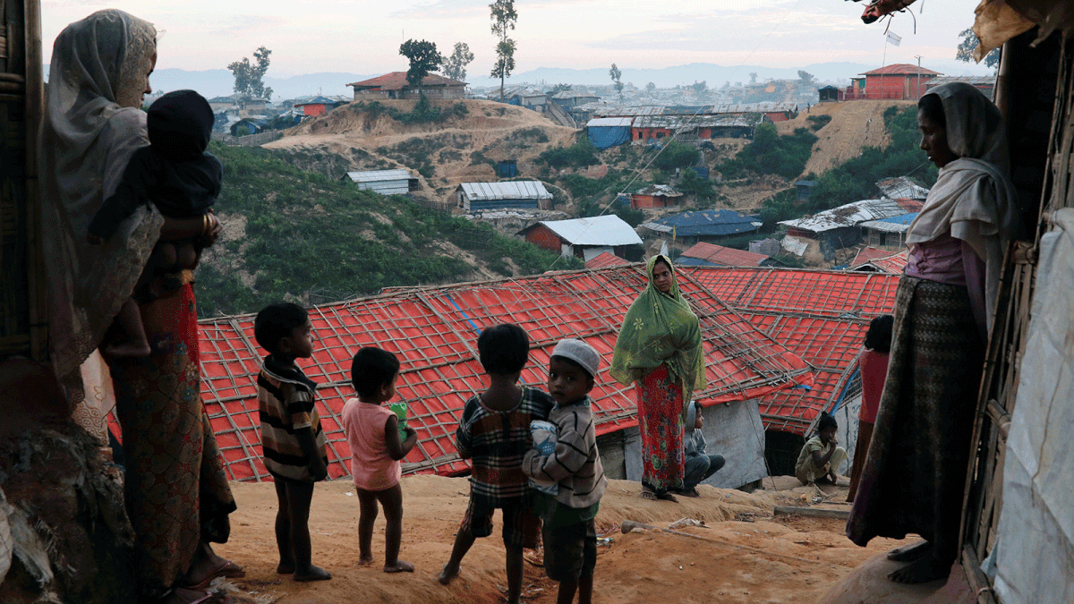 Rohingya refugee women and children look on at the Balukhali camp in Cox`s Bazar, Bangladesh, on 15 November 2018. Photo: Reuters