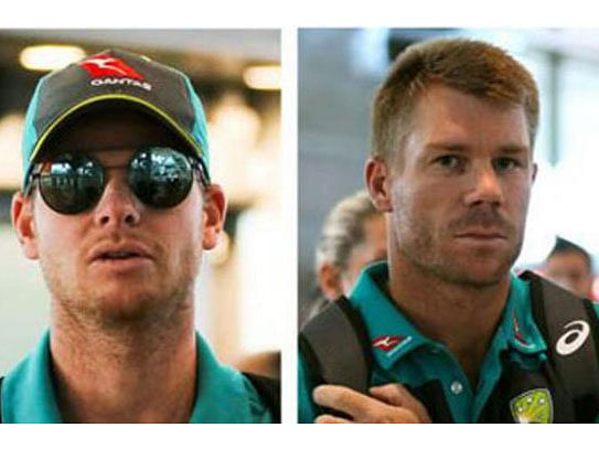 David Warner and Steve Smith. File photo