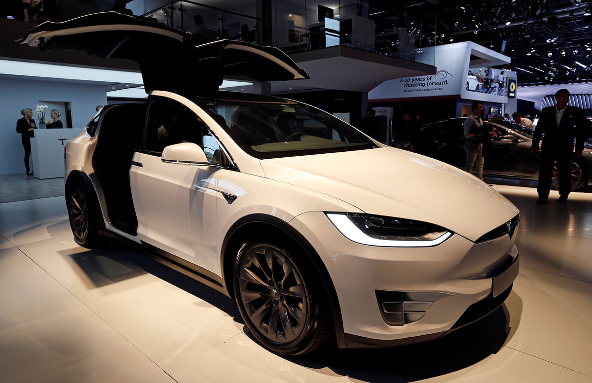The Tesla Model X is seen on the second press day of the Paris auto show, in Paris, France on 3 October, 2018. Photo: Reuters
