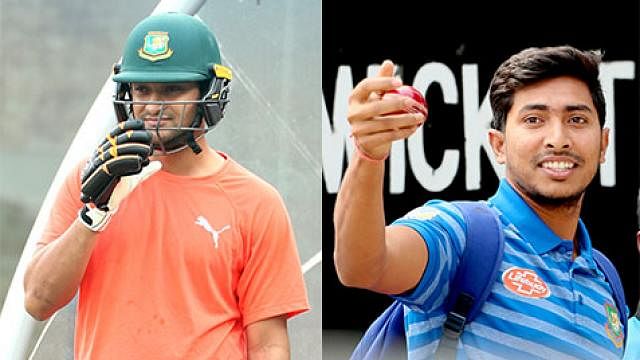Captain Shakib Al Hasan (L) and Soumya Sarkar included in the squad announced for Test series against visiting West Indies. Photo: Prothom Alo