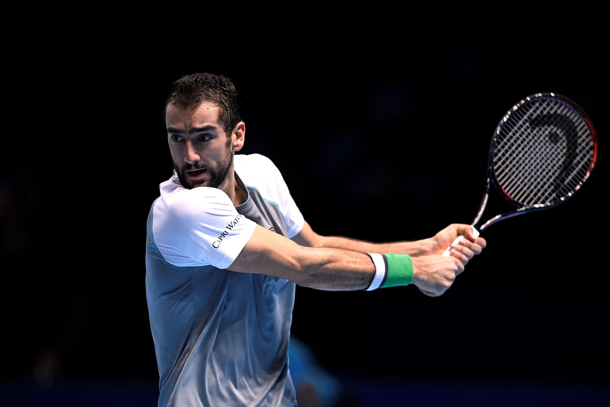 Croatia`s Marin Cilic in action during his group stage match against Serbia`s Novak Djokovic in ATP Finals at The O2, London, Britain on 16 November 2018. Photo: Reuters