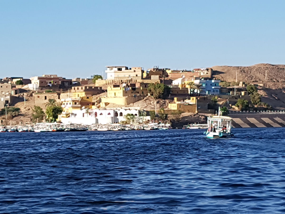 A view of Aswan City from the cruise boat