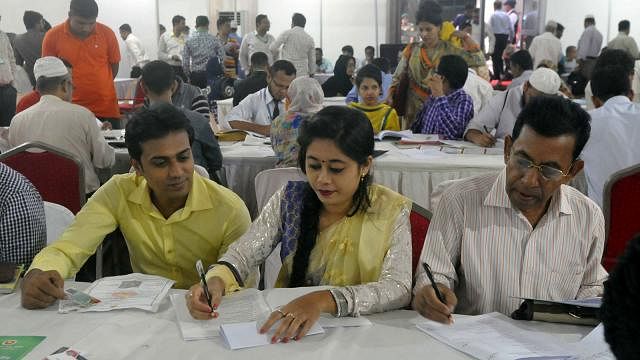 A scene of weeklong Income Tax Fair arranged at Officers Club in the city. Photo: Prothom Alo