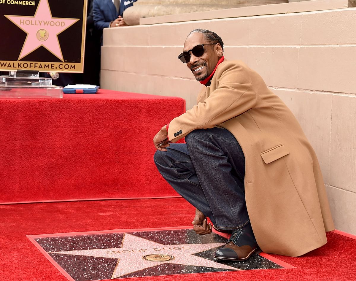 Snoop Dogg is honoured with a star on The Hollywood Walk Of Fame on Hollywood Boulevard on 19 November, 2018 in Los Angeles, California. Photo: AFP