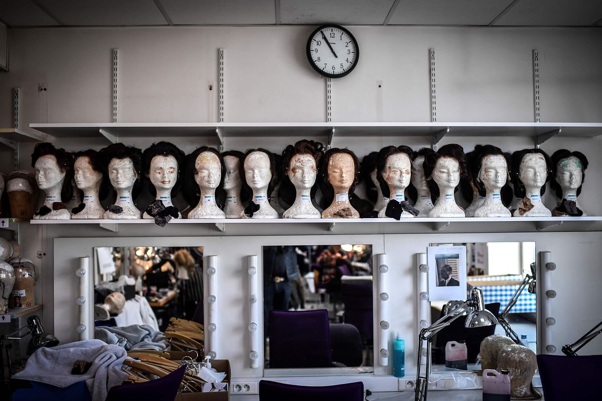 A picture taken on 6 November 2018 shows a view of the wig department at the Opera Bastille in Paris. An academy created in 2015 at the Paris Opera welcomes some 40 apprentices each year to learn the crafts of costume and wig making, tapistry, singing and music. Photo: AFP