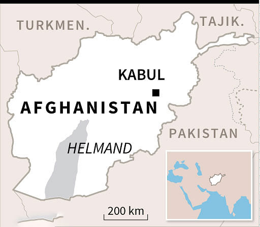 Map locating Helmand, site of deadly US military bombing. AFP
