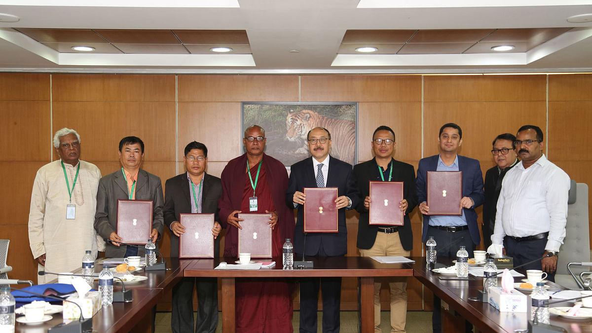 The Indian high commission signed memorandums of understanding (MoUs) for three new development projects under Indian grant assistance on Monday. Photo: Collected