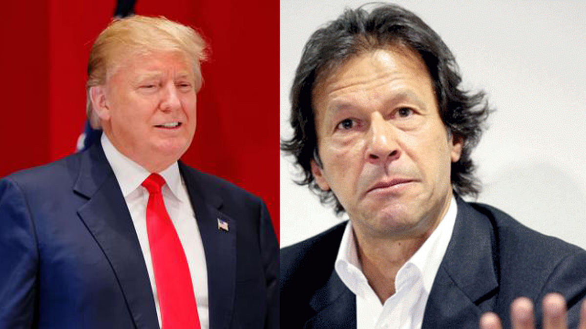 US president Donald Trump (L) and Pakistan prime minister Imran Khan. File Photo