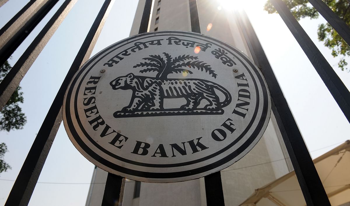 In this file photo taken on 1 April 2014, the Reserve Bank of India (RBI) logo is seen on the main entrance gate of the RBI headquarters in Mumbai. The head of India`s central bank, Urjit Patel, announced his resignation on December 10, 2018 following a public spat with prime minister Narendra Modi`s administration about alleged government interference. --Photo: AFP