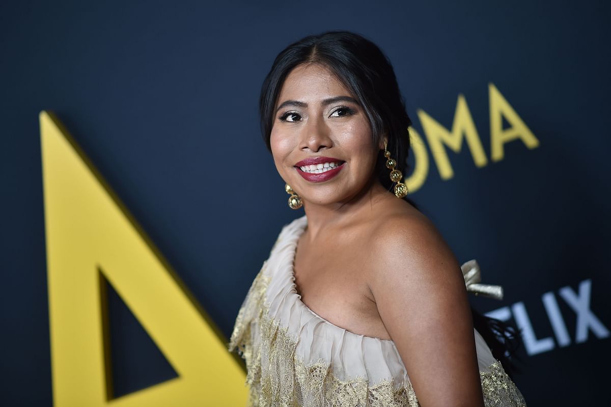 Mexican actress Yalitza Aparicio arrives for the Los Angeles premiere of `Roma` at the Egyptian theatre in Hollywood on 10 December. Photo: AFP