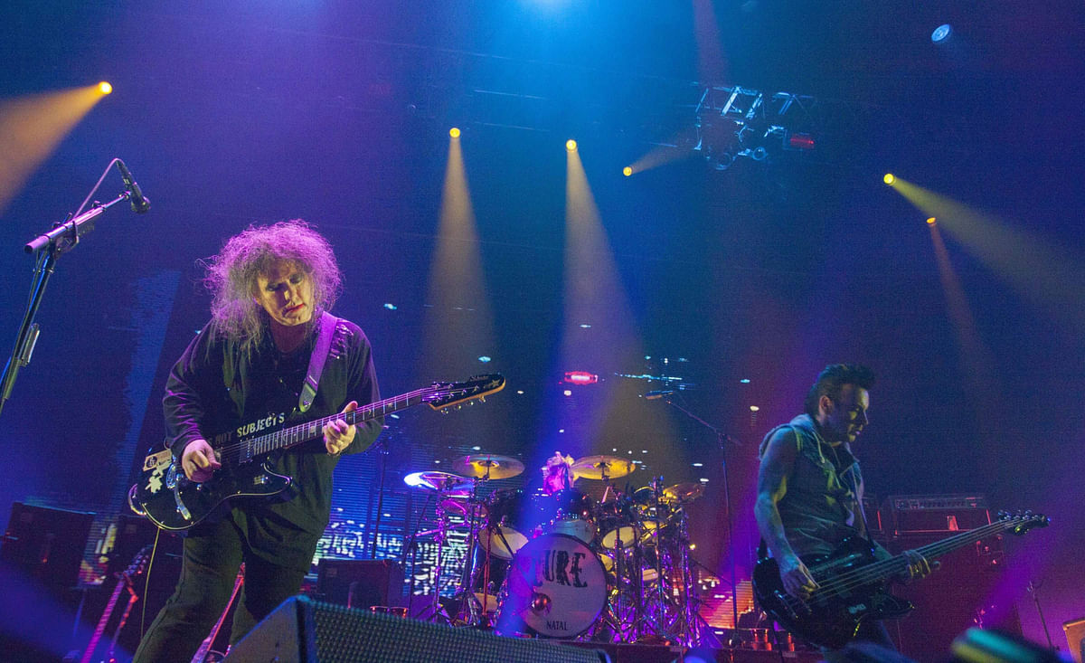 In this file photo taken on 8 October, 2013 British rock band The Cure performs at the Arena Monterrey, State of Nuevo Leon, Mexico. Photo: AFP