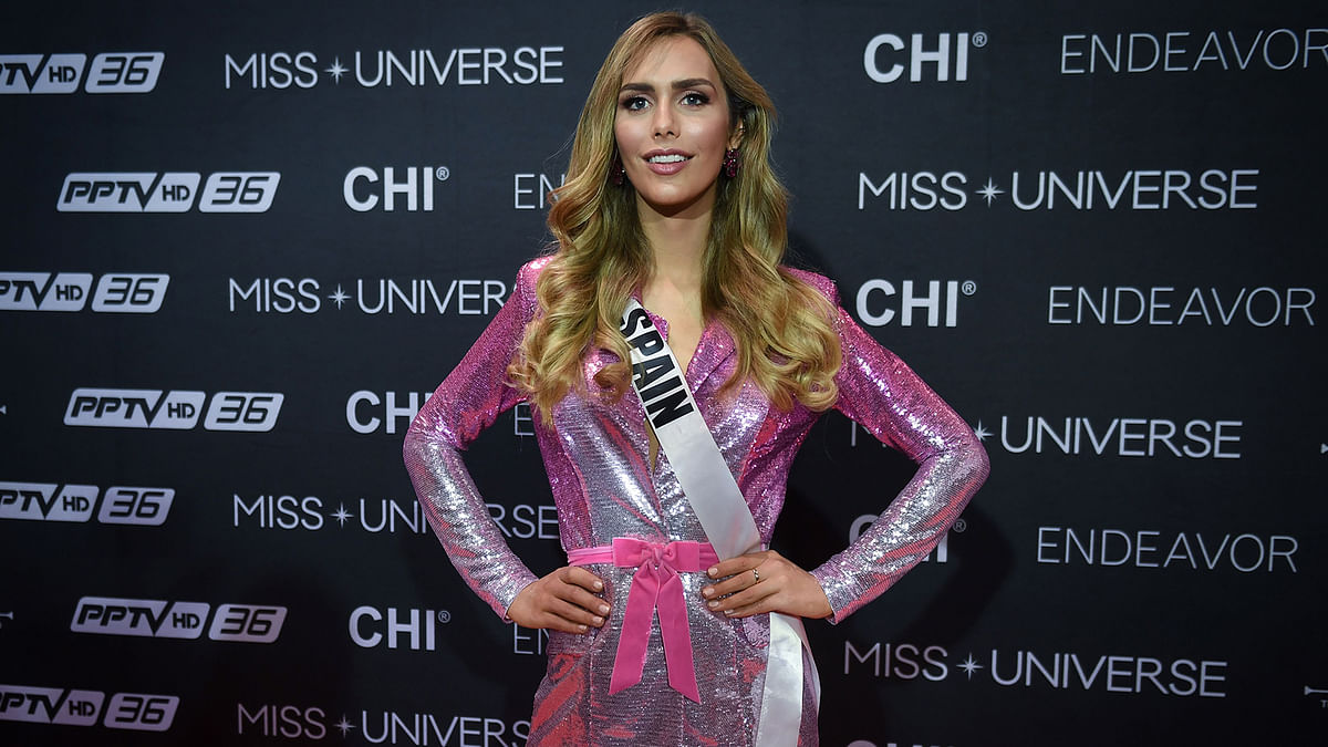 Angela Ponce of Spain, first transgender contestant in the Miss Universe pageant, poses during an interview with journalists at a media event of 2018 Miss Universe pageant in Bangkok on 14 December, 2018. Photo: AFP