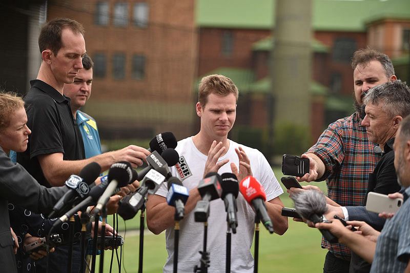 Former Australian cricket captain Steve Smith speaks during a press conference at the Sydney Cricket Ground (SCG) in Sydney on 21 December 2018. Photo: AFP