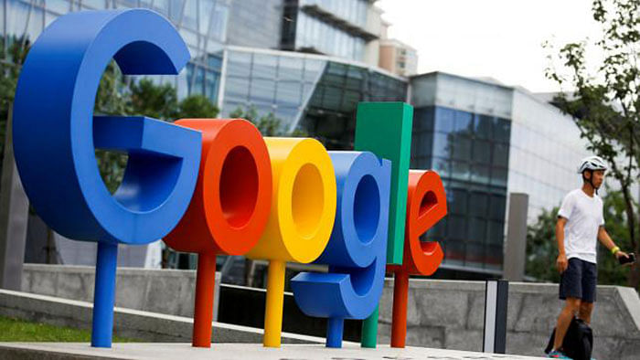 The brand logo of Alphabet Inc`s Google is seen outside its office in Beijing. Reuters File Photo