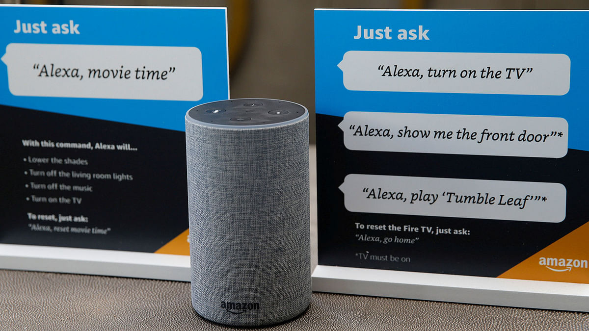 Prompts on how to use Amazon’s Alexa personal assistant are seen in an Amazon ‘experience centre’ in Vallejo, California, US, on 8 May 2018. Reuters File Photo