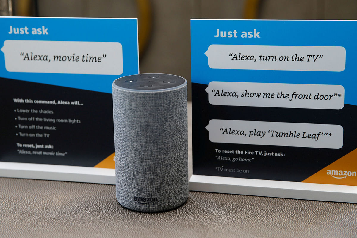Prompts on how to use Amazon`s Alexa personal assistant are seen in an Amazon ‘experience centre’ in Vallejo, California. Photo: Reuters
