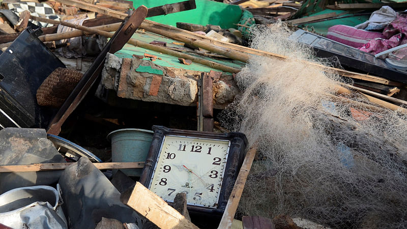 Debris are seen after the tsunami damage at Sunda strait at Kunjir village in South Lampung, Indonesia on 28 December. Photo: Reuters