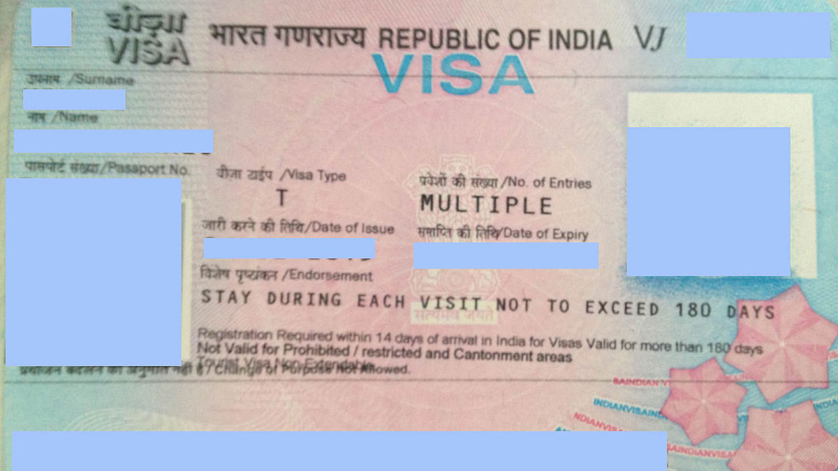 An Indian visa. Photo: Collected