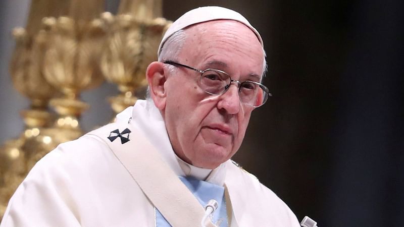 Pope Francis leads a mass to mark the World Day of Peace in Saint Peter’s Basilica at the Vatican, on 1 January 2019. Reuters File Photo