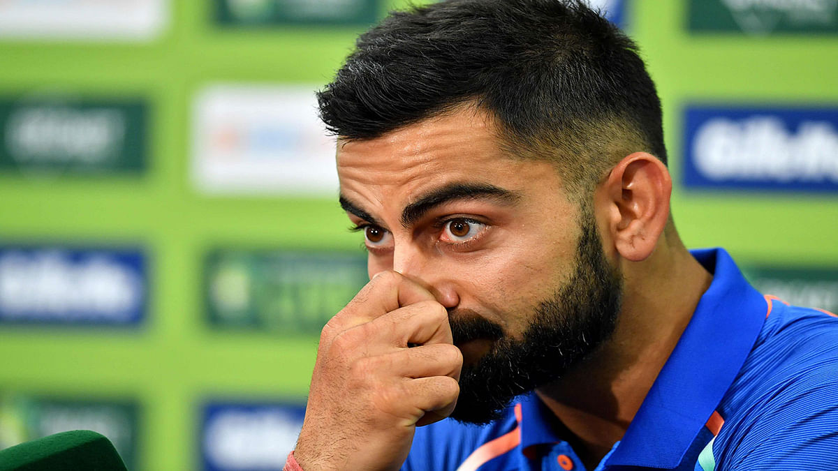 India`s cricket captain Virat Kohli gestures during a press conference ahead of the first one-day international (ODI) match between India and Australia at the Sydney Cricket Ground in Sydney on 11 January 2019. Pohto: AFP