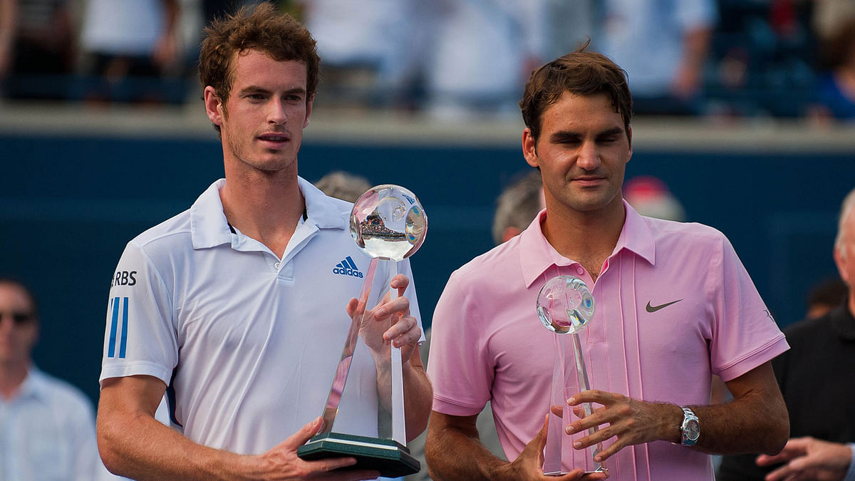 Andy Murray (L) and Roger Federer. Photo: Collected