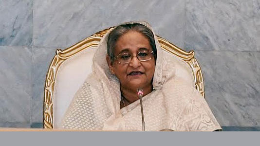 Prime minister Sheikh Hasina addressing officials at her office -- Photo: BSS