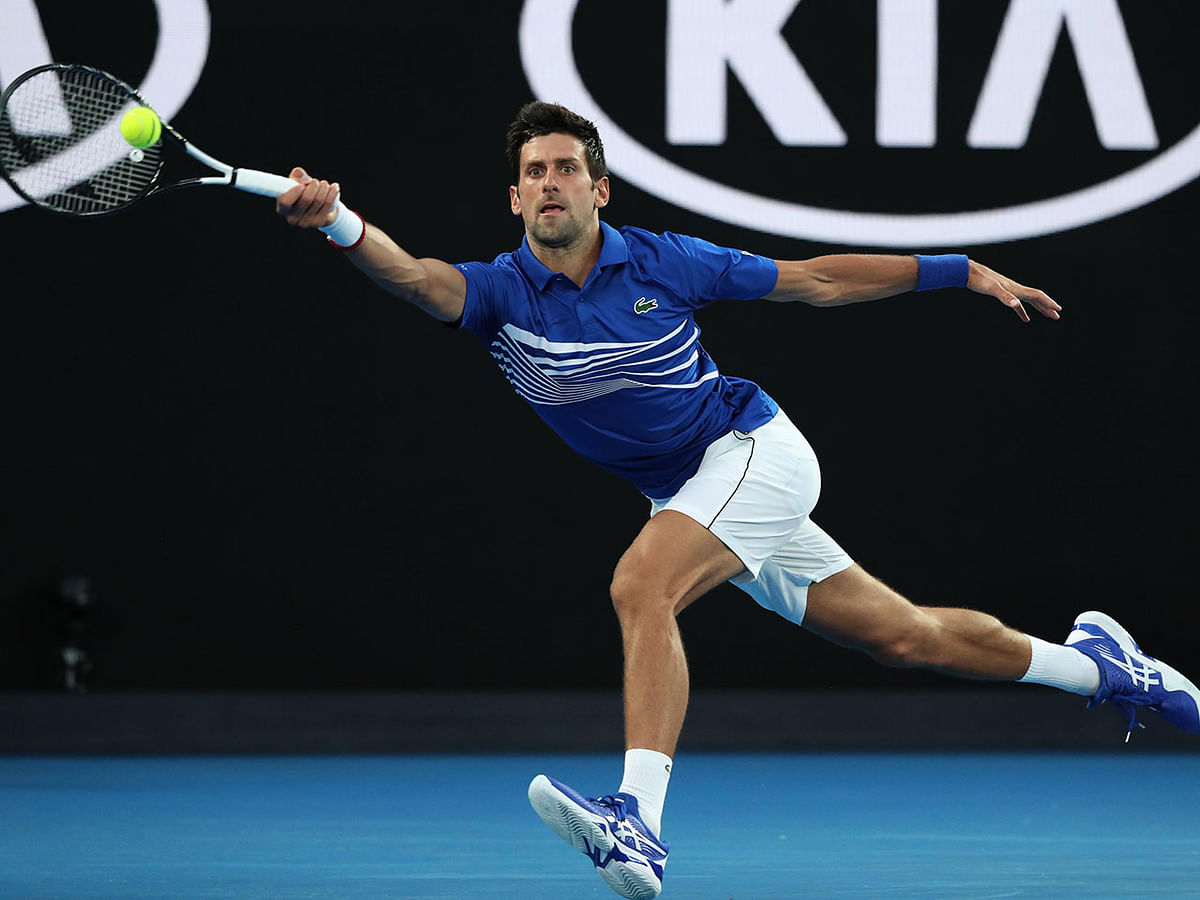 Serbia’s Novak Djokovic in action during the match against Mitchell Krueger of the USA in the Australian Open First Round match at Melbourne Park, Melbourne, Australia, on 15 January 2019. Photo: Reuters