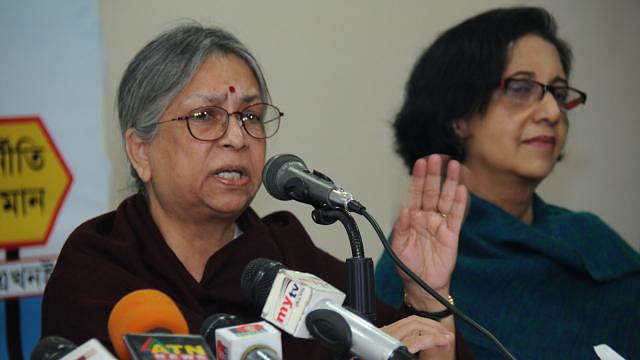 TIB trustee board chairperson Sultana Kamal addresses a media conference at the TIB office in Dhanmondi, Dhaka on 15 January. Photo: Collected