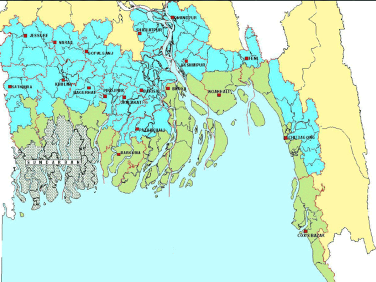 Map of Coastal Bangladesh
