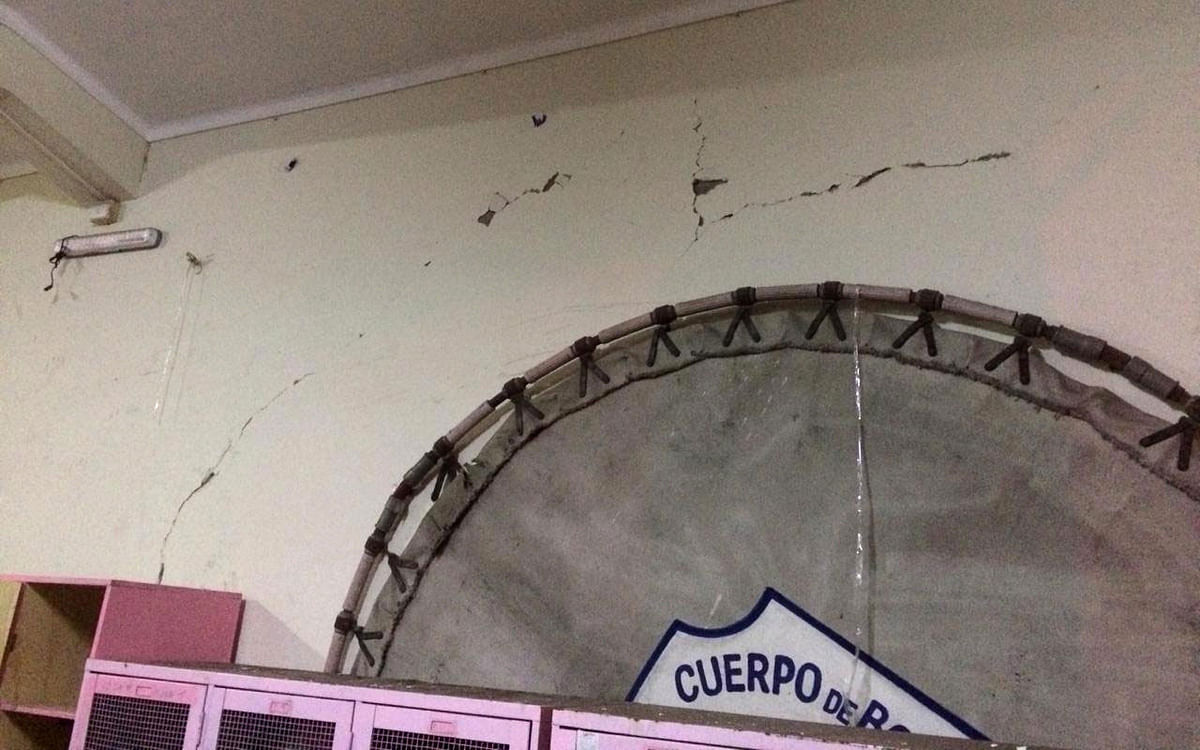 The interior of a fire station is seen damaged after an earthquake in Coquimbo, Chile on 19 January 2019. Photo: Reuters